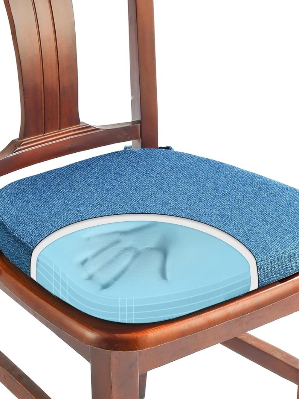 1 Pack Memory Foam Chair Cushions for Dining Chair, Friendly Woven Fabric 16" U-